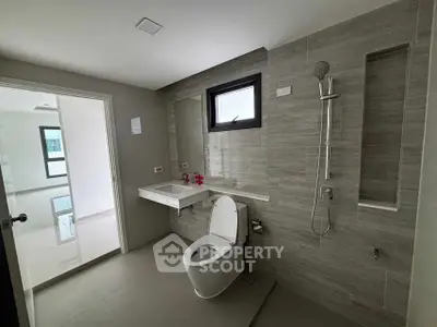 Modern bathroom with sleek design and contemporary fixtures