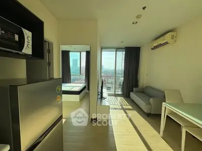 Modern apartment with open living area and balcony view