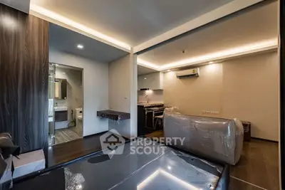 Modern apartment interior with open layout and sleek design