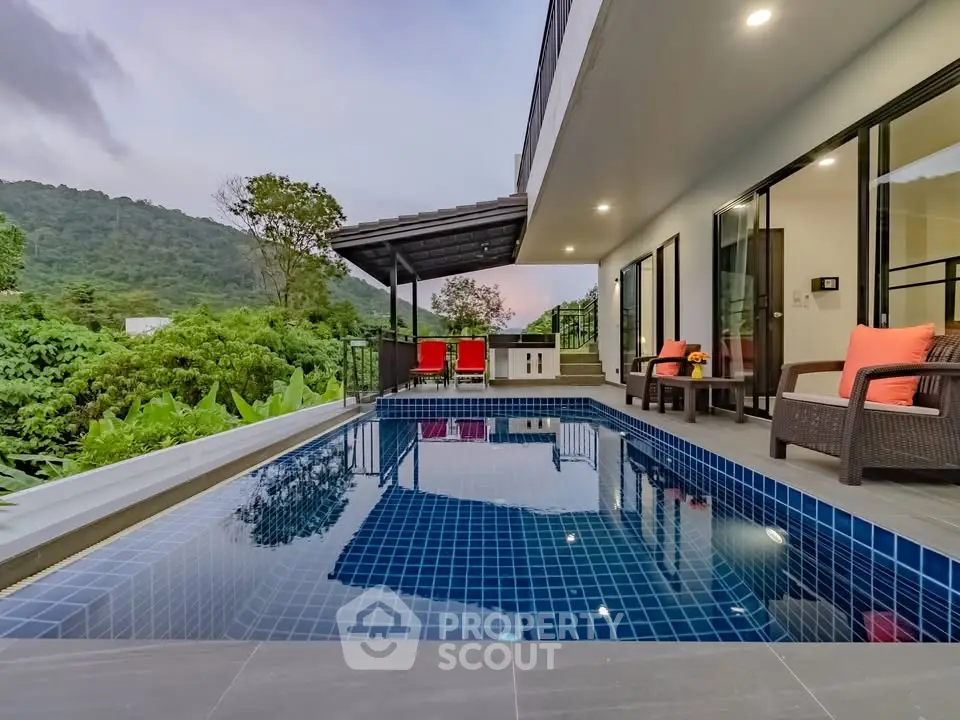 Luxurious modern villa with private pool and scenic mountain view