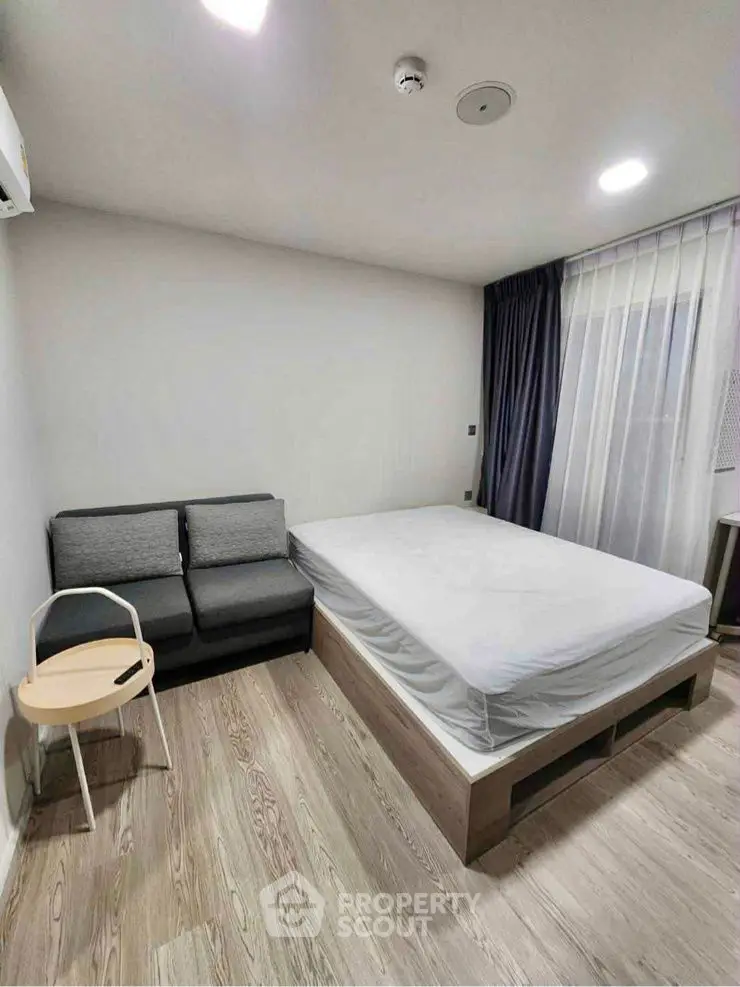 Modern bedroom with minimalist design and cozy ambiance