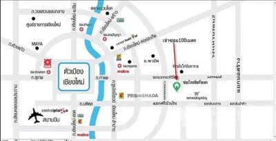 Map of Chiang Mai highlighting key locations and real estate opportunities.