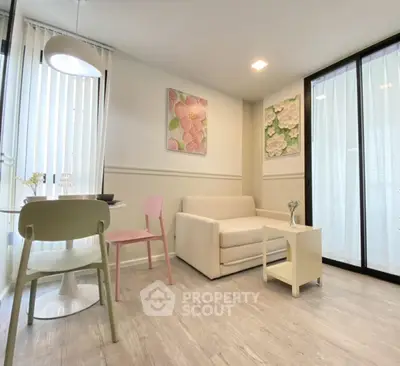 Modern living room with stylish decor and natural light