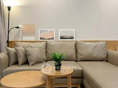 Stylish living room with cozy sectional sofa and modern decor