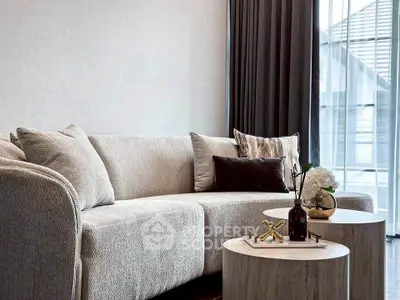 Elegant living room with modern sofa and stylish decor