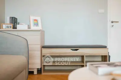 Modern living room with stylish furniture and minimalist decor