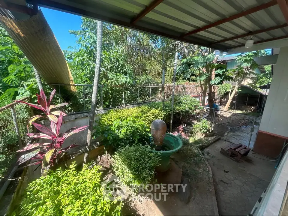 Charming garden view with lush greenery and serene atmosphere, perfect for relaxation and outdoor enjoyment.