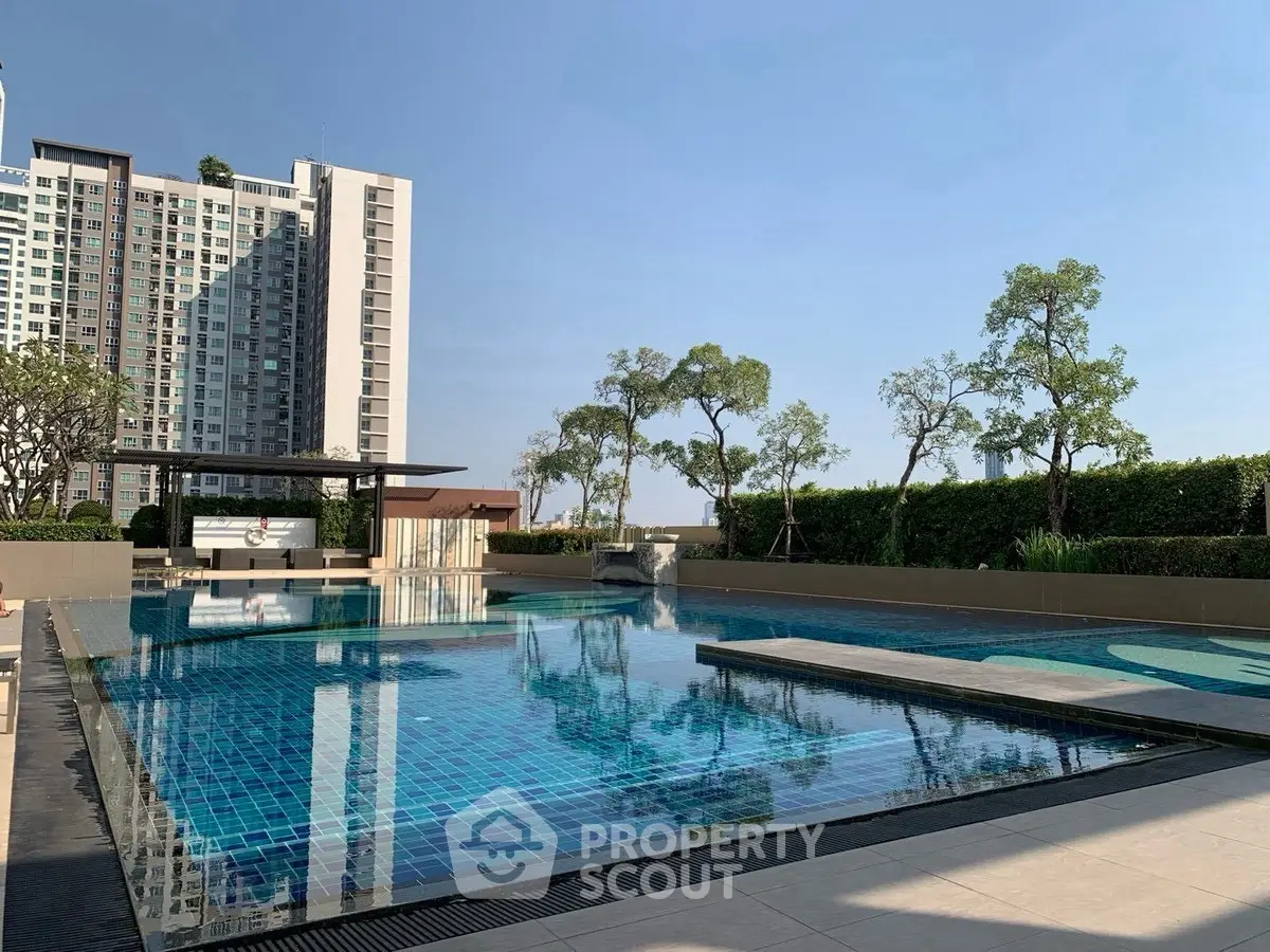 Luxurious rooftop pool with stunning city views and modern design