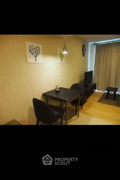 Cozy living room with dining area and modern decor