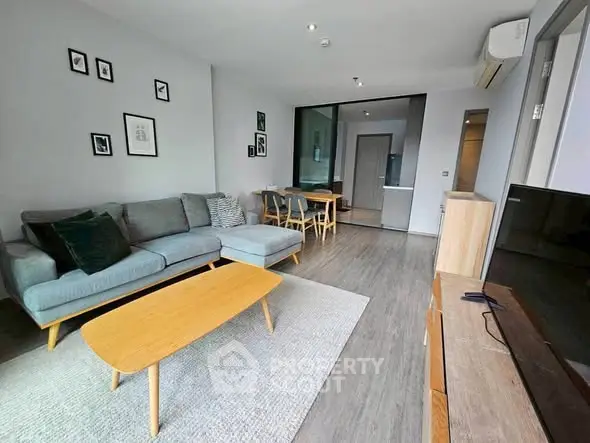 Modern living room with stylish furniture and open layout