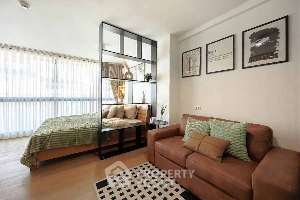 Modern studio apartment with stylish decor and natural light