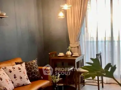 Cozy living room with elegant decor and natural light