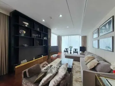 Luxurious living room with elegant decor and spacious seating area