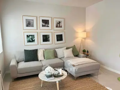 Stylish living room with modern decor and cozy seating area