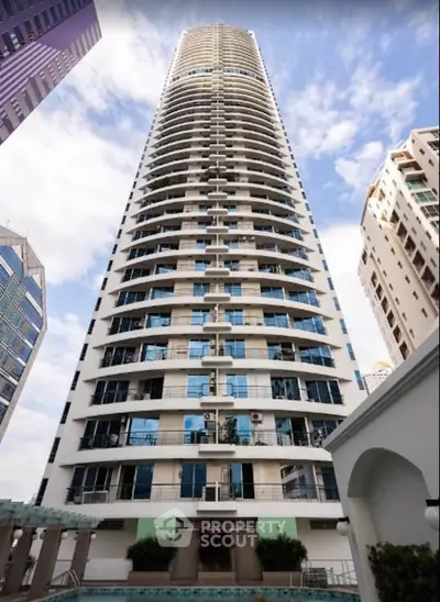 Stunning high-rise building with modern architecture and panoramic city views.
