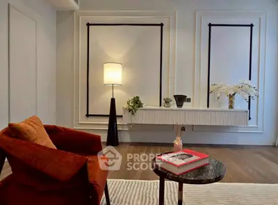 Stylish living room with modern decor and elegant lighting