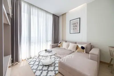 Modern living room with stylish decor and natural light
