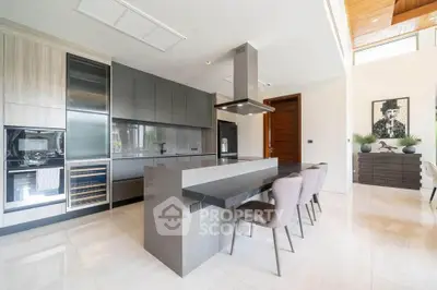 Luxurious modern kitchen with sleek design and high-end appliances
