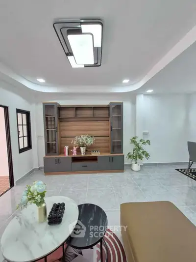 Modern living room with stylish furniture and elegant decor in a contemporary home.