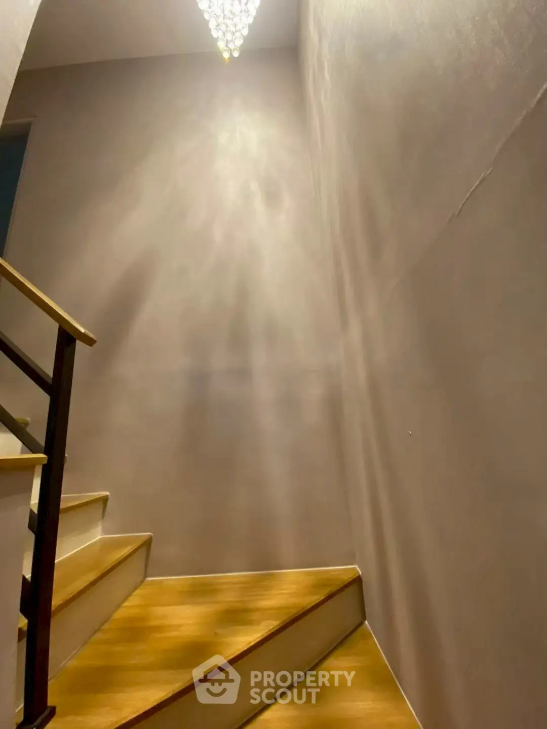 Elegant staircase with modern lighting in a stylish home interior