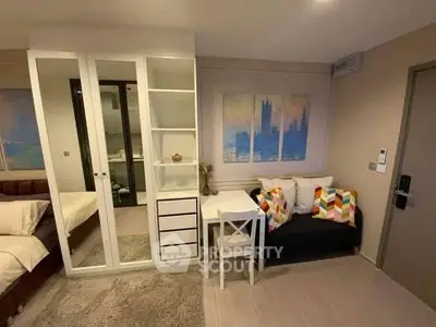 Cozy bedroom with modern decor and stylish furniture