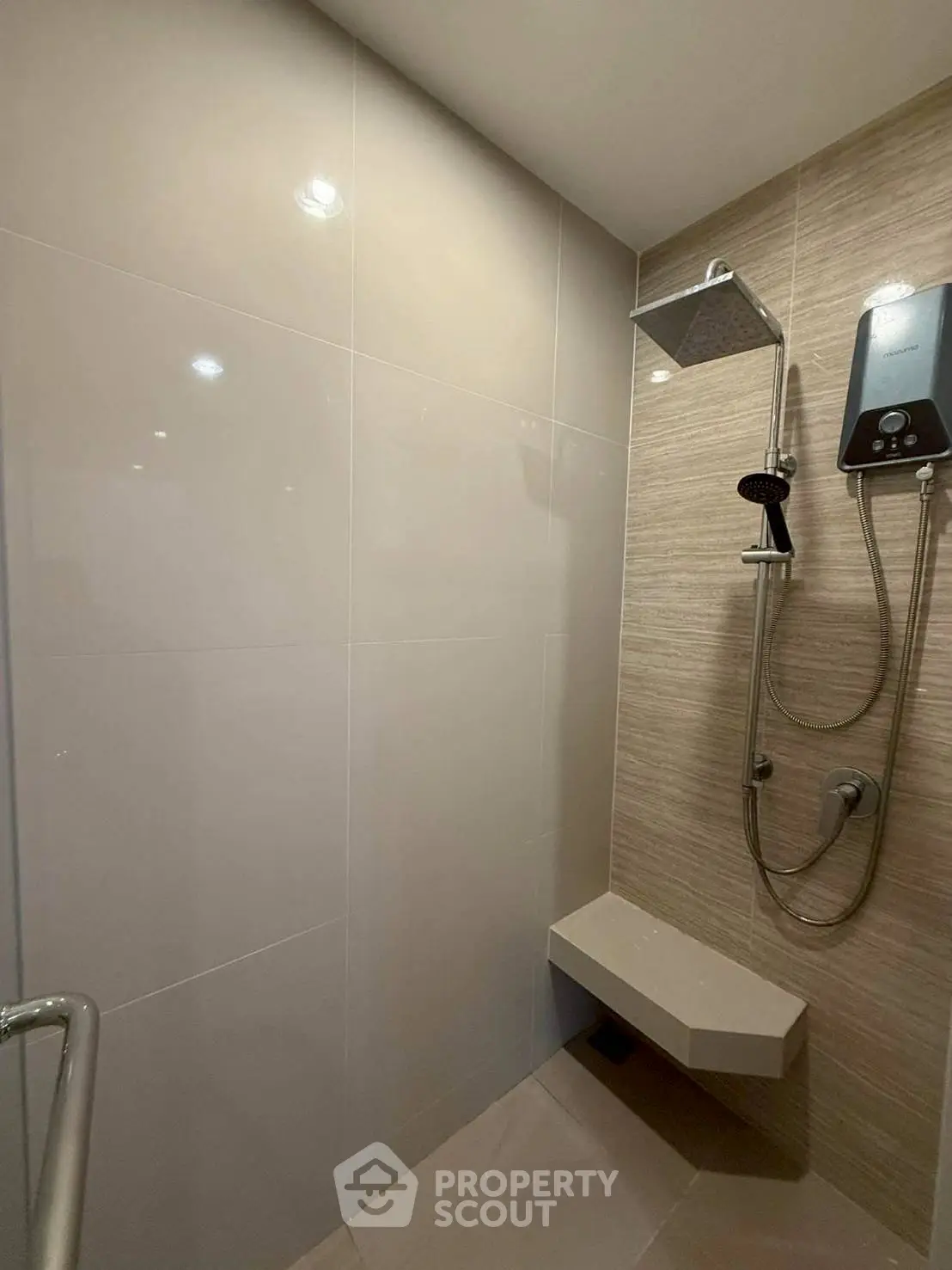 Modern bathroom with sleek shower and minimalist design