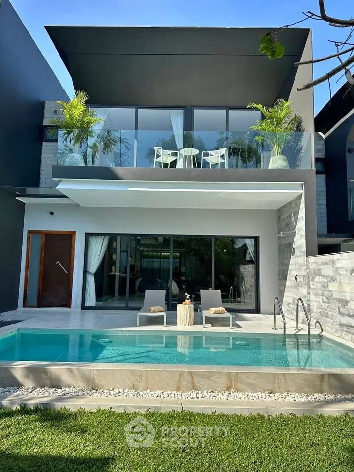 Luxurious modern villa with private pool and spacious balcony