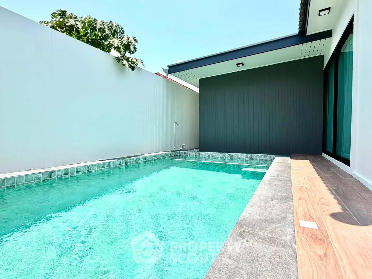 Luxurious private pool with modern design and serene ambiance, perfect for relaxation and entertainment.
