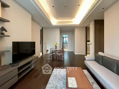 Spacious modern living room with elegant decor and natural lighting