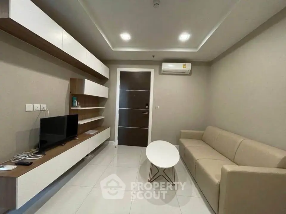 Modern living room with sleek furniture and minimalist design