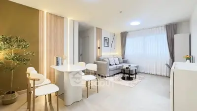 Modern living room with stylish decor and natural light
