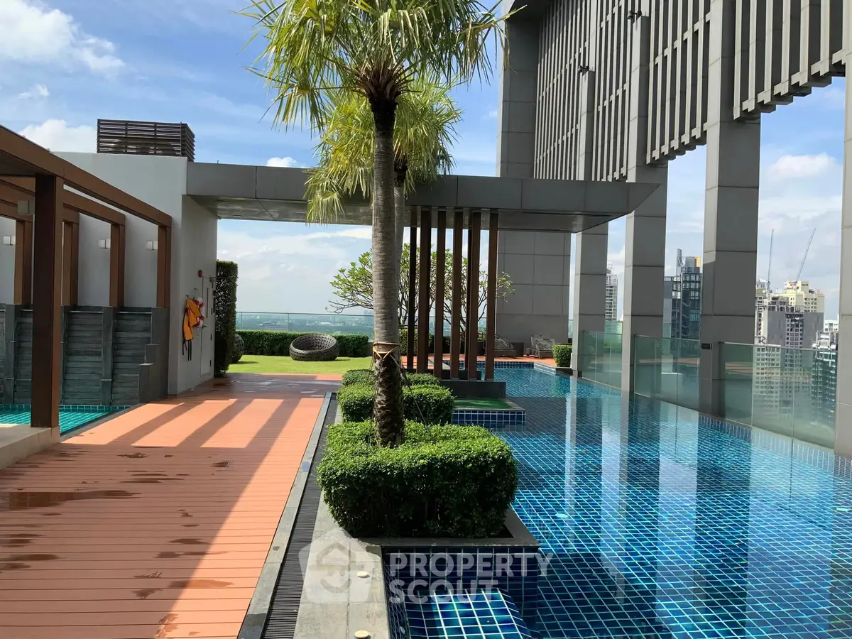 Luxurious rooftop pool with stunning city views and modern design.