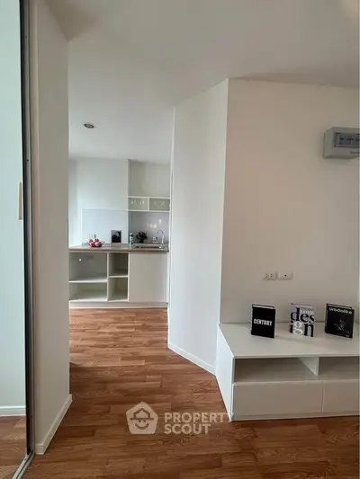 Modern apartment interior with open kitchen and stylish decor