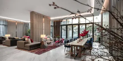 Luxurious modern living room with elegant decor and spacious seating area