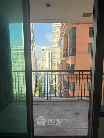 Stunning cityscape view from a modern apartment balcony, perfect for urban living enthusiasts.