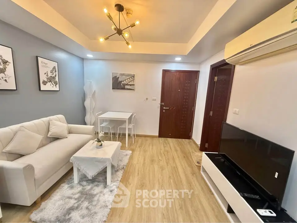 Modern living room with stylish decor and cozy ambiance