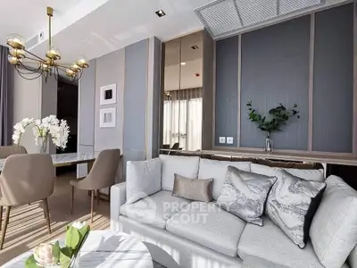 Elegant modern living room with stylish decor and natural light