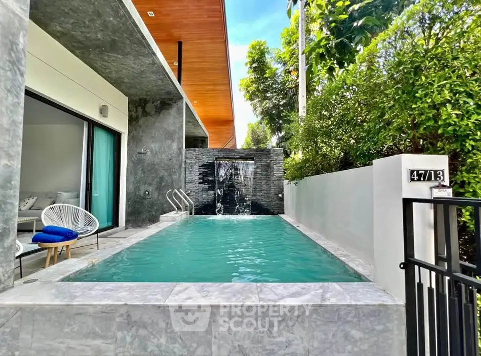 Luxurious modern home with private pool and sleek design, perfect for relaxation and entertaining.