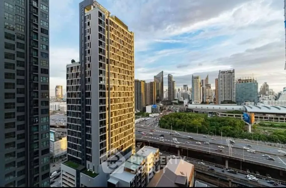 Stunning cityscape view from high-rise building with modern architecture and vibrant skyline.