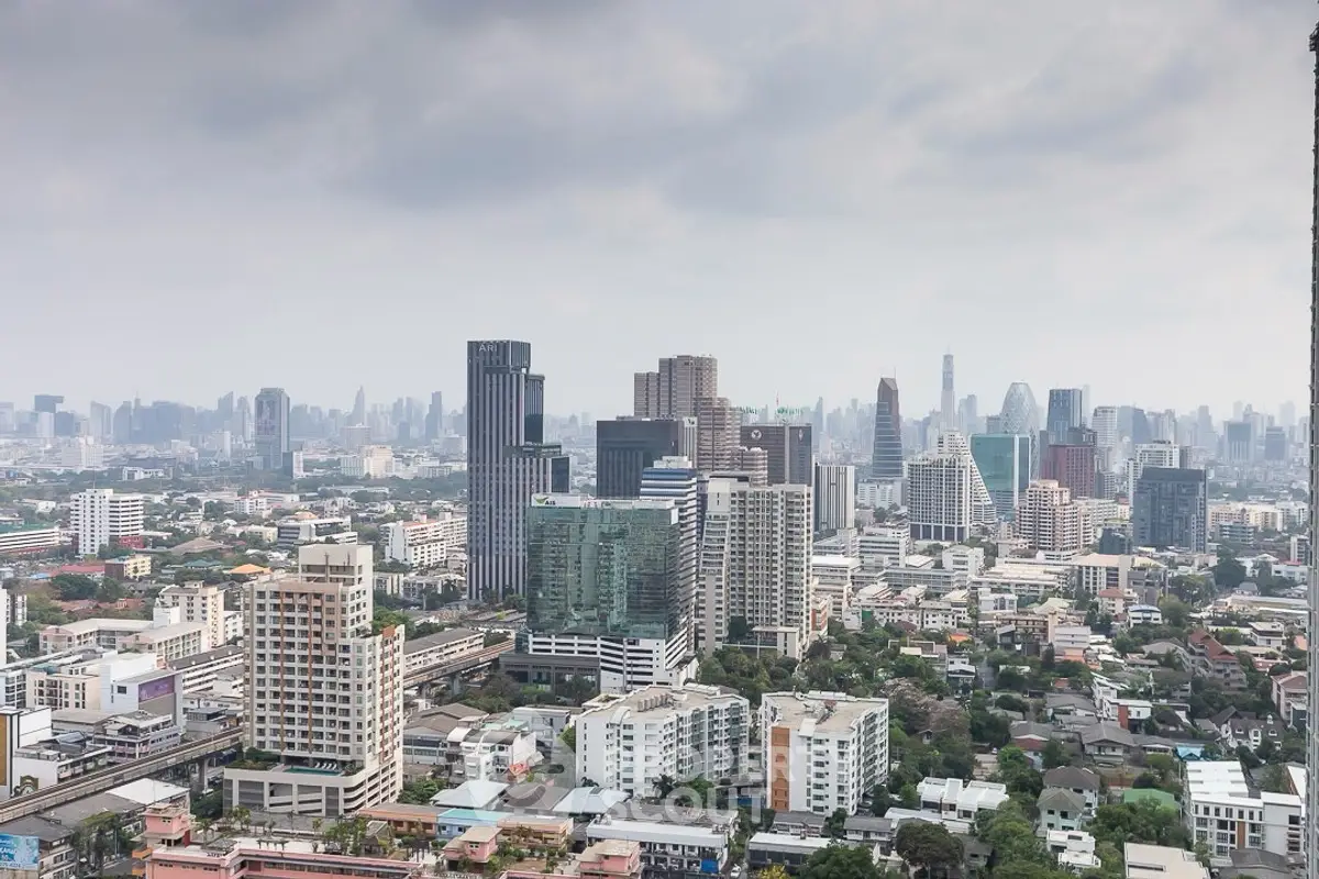 Stunning cityscape view showcasing modern skyscrapers and urban landscape.