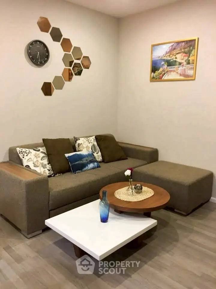 Cozy living room with modern decor and stylish furniture