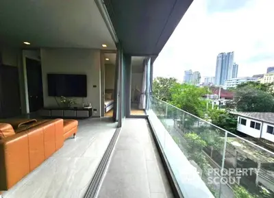 Spacious modern apartment with large balcony and city view