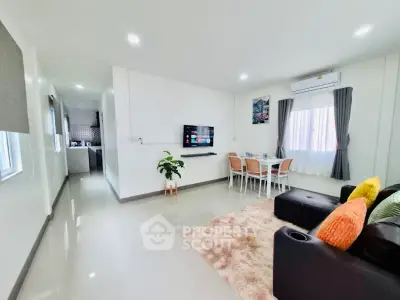 Spacious modern living room with open layout and stylish decor