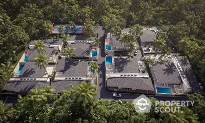 Luxurious tropical villas with private pools surrounded by lush greenery, offering serene and exclusive living.