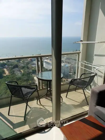 Stunning balcony with ocean view, perfect for relaxation and enjoying the scenery.