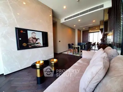 Luxurious modern living room with elegant decor and spacious layout