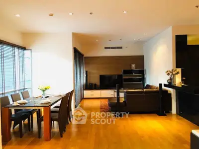Spacious modern living room with dining area and stylish decor