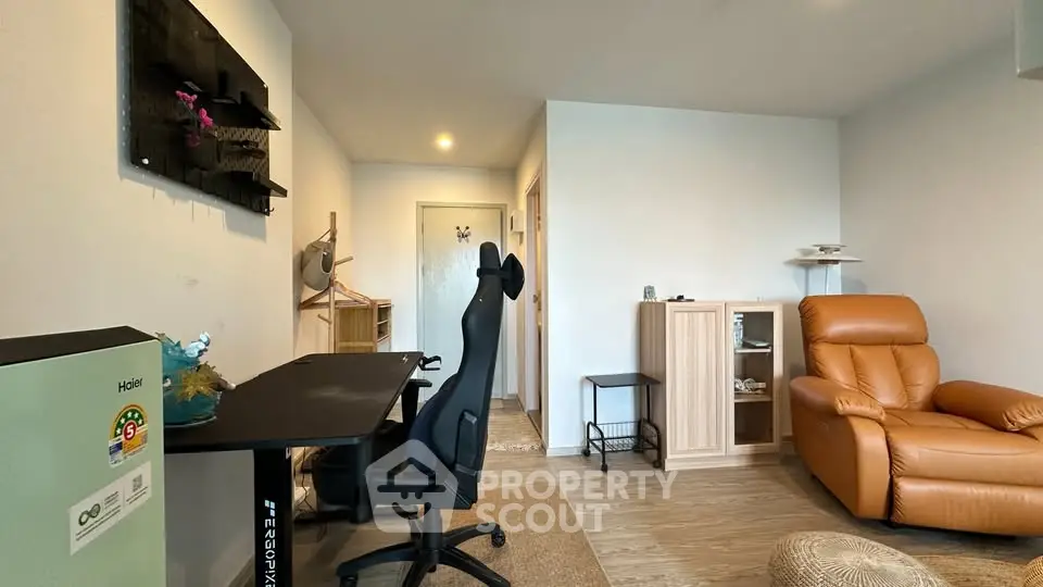 Modern living room with ergonomic chair and cozy recliner
