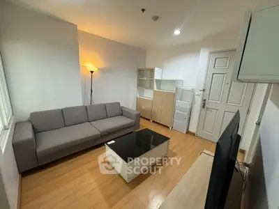 Cozy living room with modern furniture and warm lighting