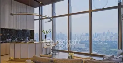 Luxurious penthouse with panoramic city views and modern design